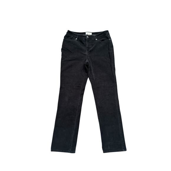 VTG Y2K 90s Sonoma Women's 8 Black Corduroy Straight Leg Stretch Pants Goth - Picture 1 of 4